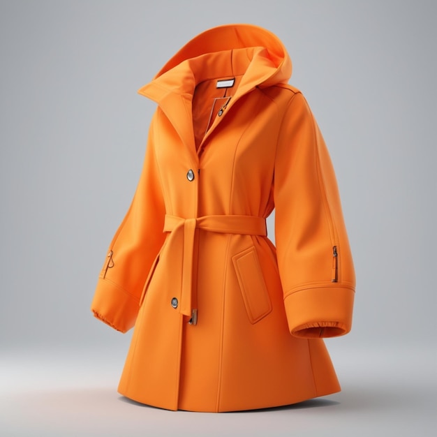 PSD psd de manteau orange sur fond blanc