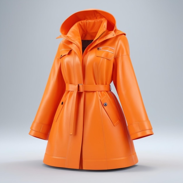 PSD psd de manteau orange sur fond blanc