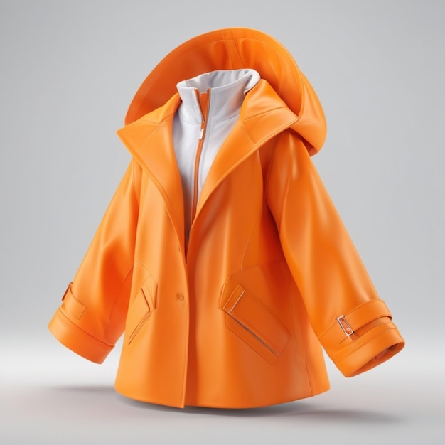 PSD psd de manteau orange sur fond blanc