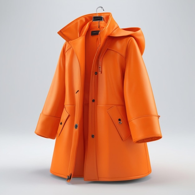 PSD psd de manteau orange sur fond blanc