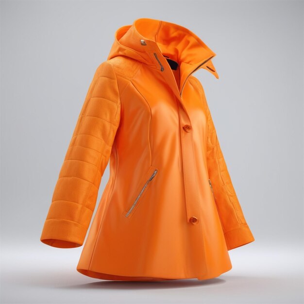 PSD psd de manteau orange sur fond blanc