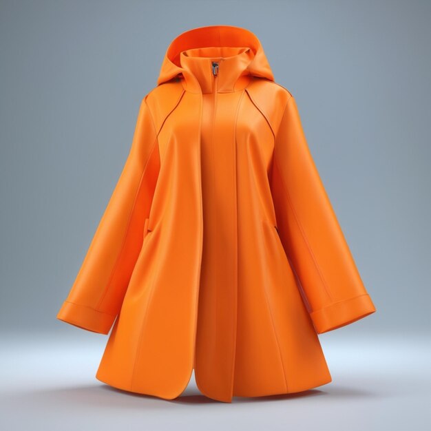 PSD psd de manteau orange sur fond blanc