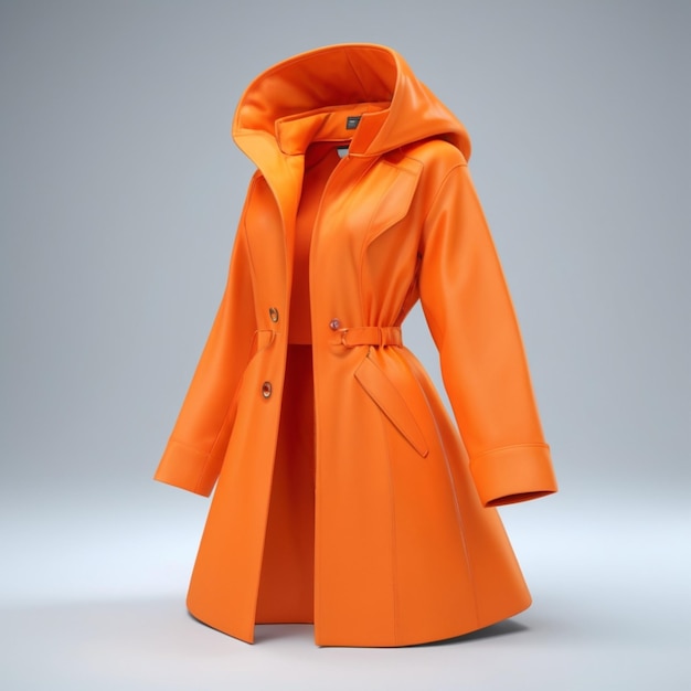 PSD psd de manteau orange sur fond blanc