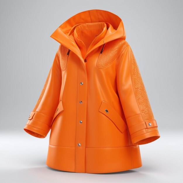 PSD psd de manteau orange sur fond blanc