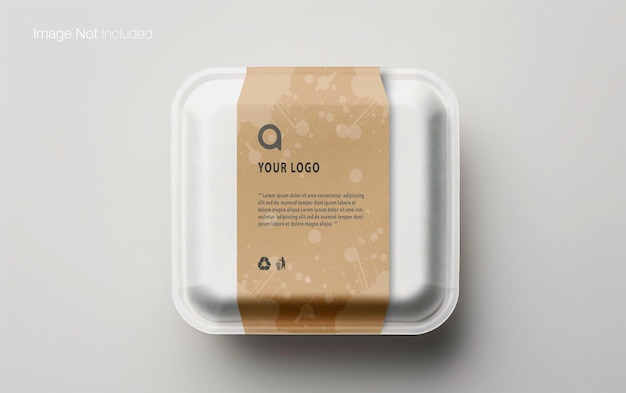 PSD de maqueta de alimentos de envases desechables de vista superior