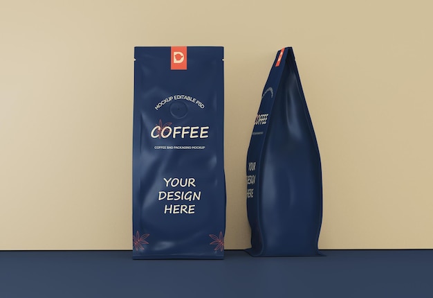 Psd de maqueta de bolsa de café premium