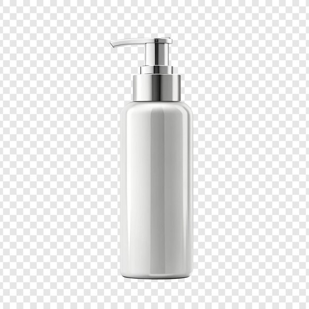 PSD de maqueta de botella cosmética aislada sobre un fondo transparente