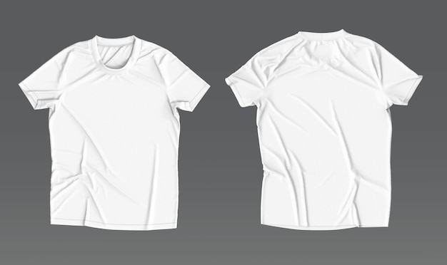 Psd maqueta de vista frontal y posterior de camisetas blancas