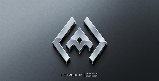 Psd maquete de logotipo metálico 3d