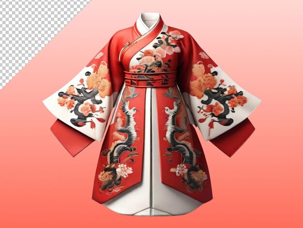 PSD psd d'une maquette de robe chinoise sur un fond transparent