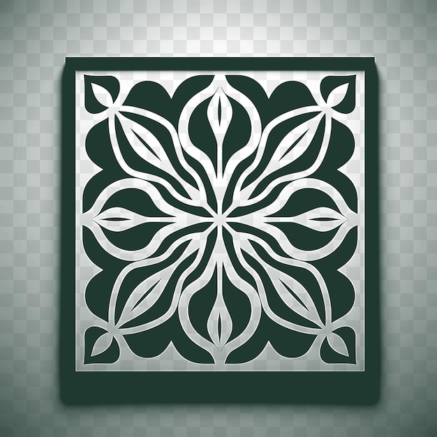 PSD psd de marco inspirado en azulejos marroquíes con intrincadas formas geométricas t-shirt tatuaje arte contorno tinta
