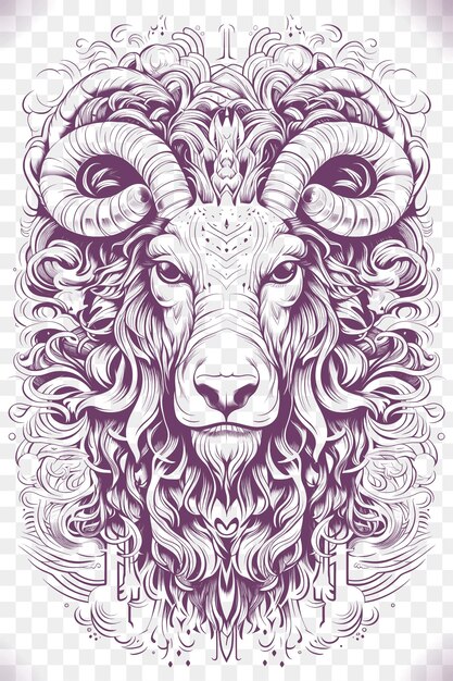 Psd del marco del zodiaco chino que destaca los doce animales de la tinta de contorno de arte del tatuaje de la camiseta