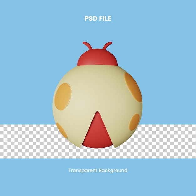 PSD Marienkäfer 3D-Symbolillustration