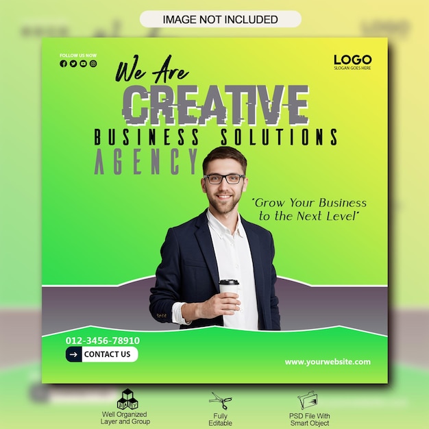 PSD Marketing digital y agencia de negocios corporativos plantilla de banner de redes sociales o instagram