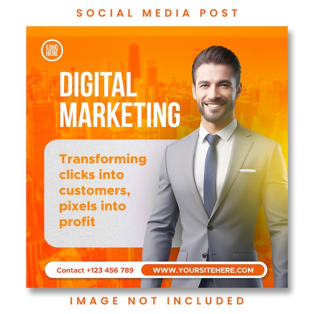 PSD psd marketing digital banner de mídia social ou modelo de postagem no instagram