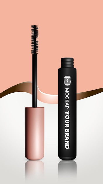 PSD psd-mascara-brush-make-up-verpackung isoliert