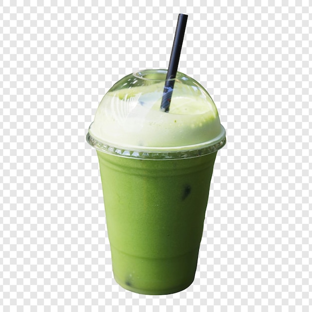 PSD-Matcha-Getränk isoliert auf durchsichtigem Hintergrund