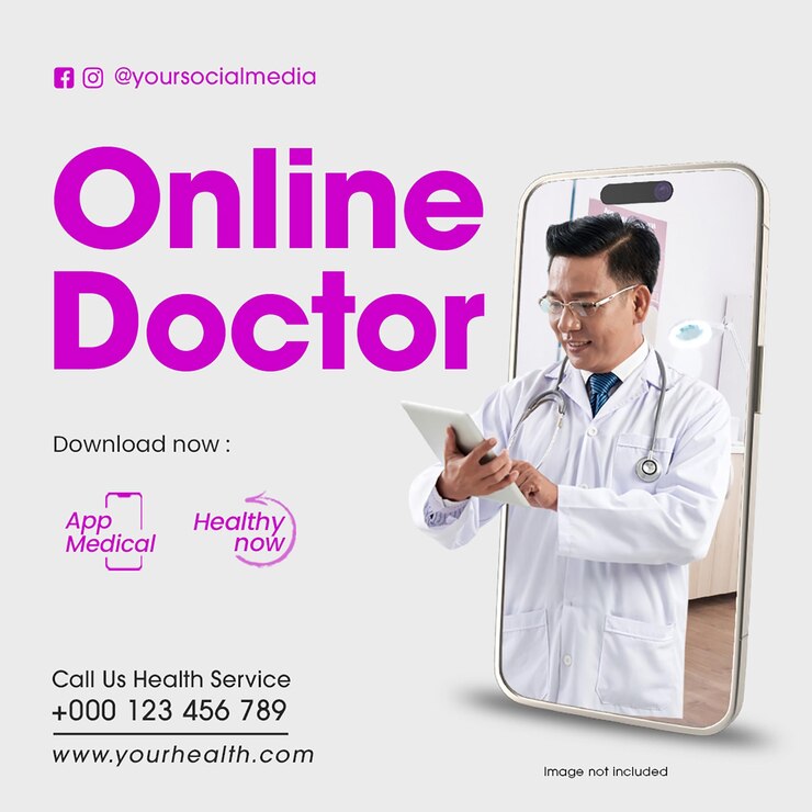 PSD psd medical health online doctor design per i social media e il modello di post su instagram