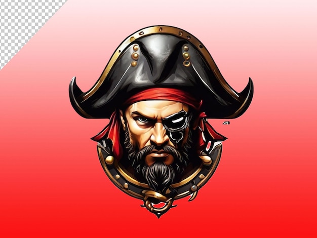 PSD psd de un mejor logotipo de mascota de piratas logotipo de juego en fondo transparente