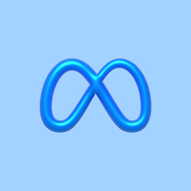 PSD meta logo lucido o novo logo facebook metaverse azul
