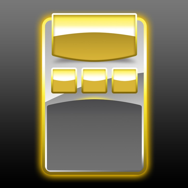 PSD psd metallic gold silver panel display with clock