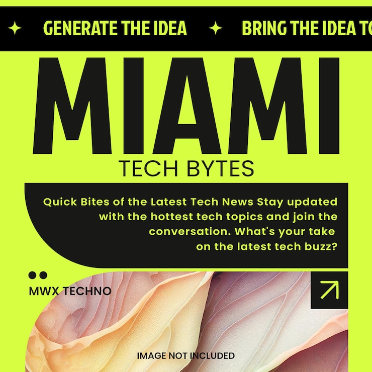 PSD psd miami technology event template design-konzept für soziale medien und instagram-posts