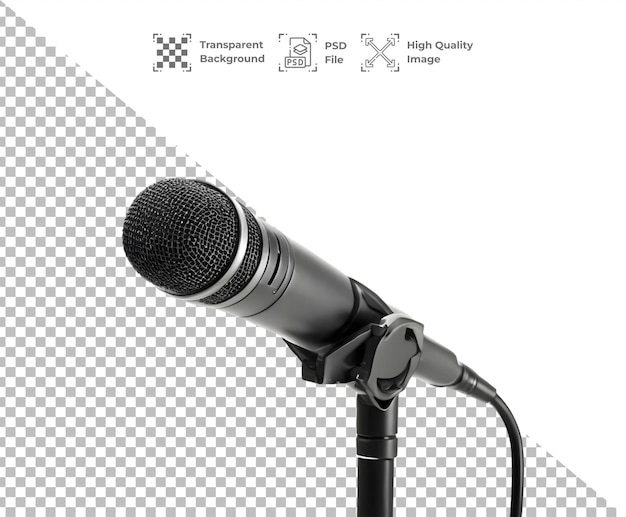 PSD Microfone isolado em fundo transparente
