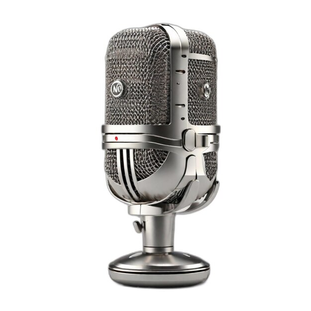 Psd De Microphone Sur Un Fond Blanc