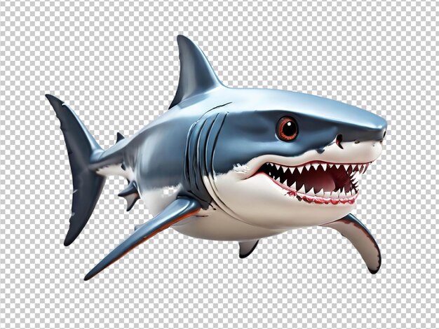 PSD psd d'un mignon requin 3d sur un fond transparent