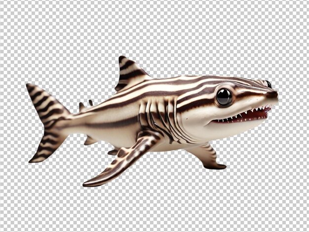 PSD psd d'un mignon requin zèbre en 3d sur un fond transparent