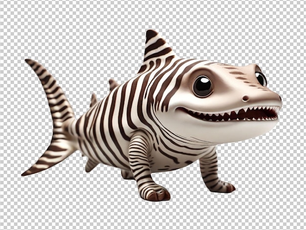 Psd D'un Mignon Requin Zèbre En 3d Sur Un Fond Transparent