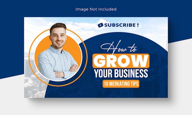 PSD Miniatura de YouTube o banner web agencia de marketing digital y negocios