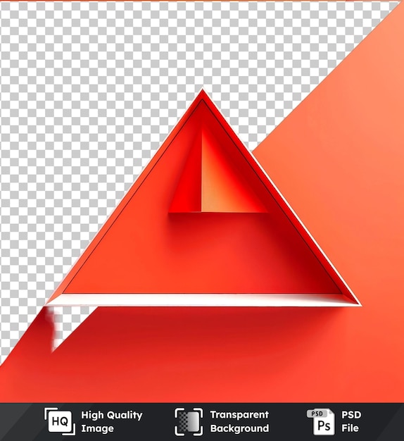 PSD psd mit durchsichtigem mockup eines roten informatisigns-dreiecks
