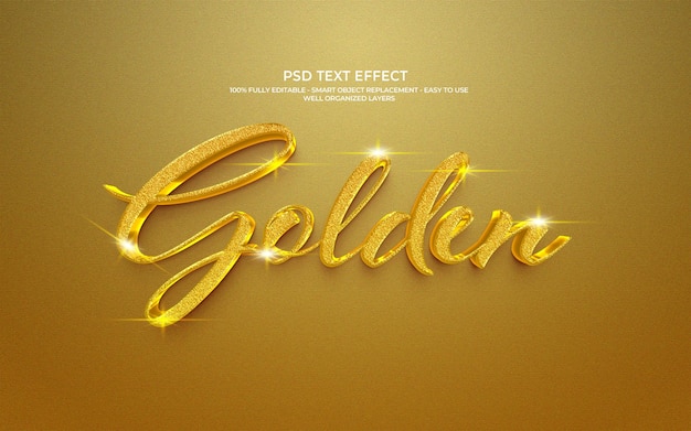 PSD mit goldenem Text-Effekt