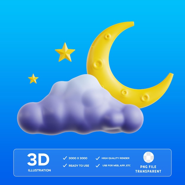 PSD Mitternacht 3D-Illustration