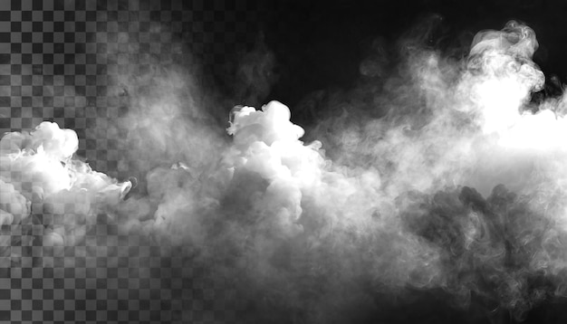 PSD mlha nebo kouř izolované transparentní pozadí Bílá oblačnost mlha smog prach pára PNG