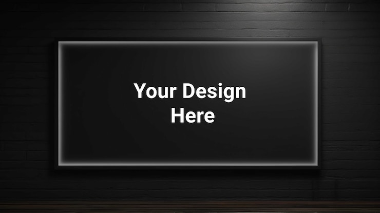 PSD psd mockup of blank empty black signboard generated by ai