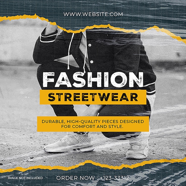 PSD Modalità streetwear modello di post Instagram