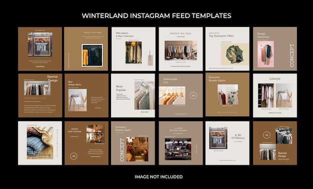 PSD psd modas de invierno de las plantillas de alimentación de instagram