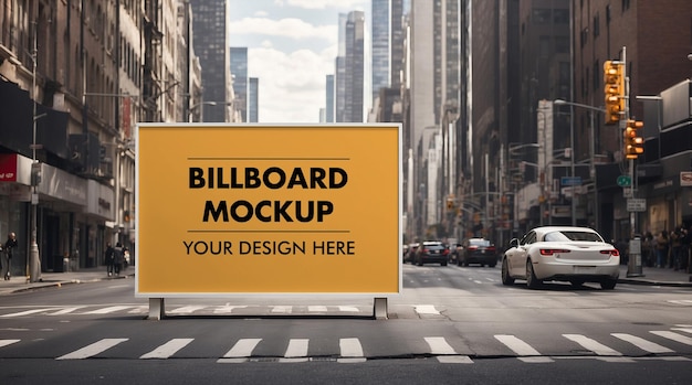 PSD modello di display per cartelloni pubblicitari commerciali e sfondo all'aperto