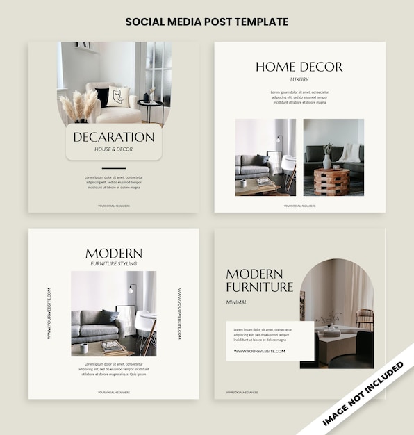 PSD modello di mobili semplice ed elegante modello di instagram collezione di banner 3