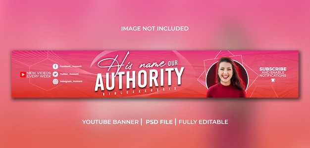 Psd modelo de capa de banner profissional do youtube psd