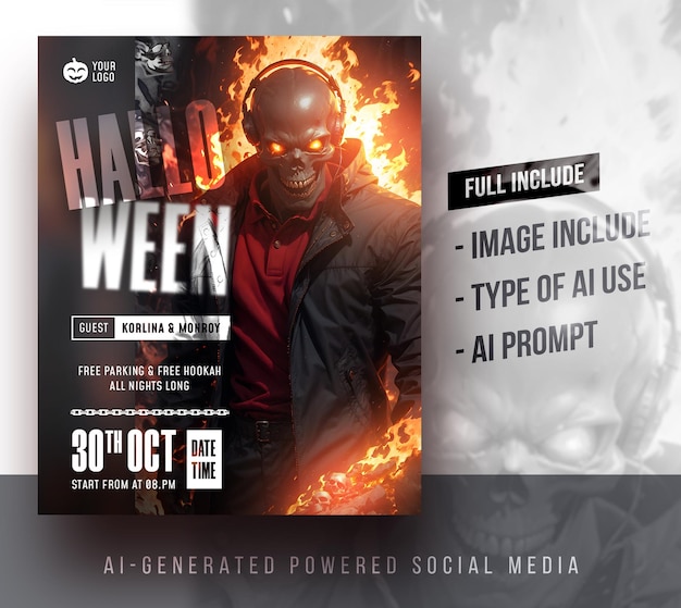 PSD psd modelo halloween mídia social post feed flyer banner