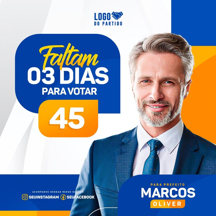 PSD psd modelo de postagem no instagram eleicoes política campaña política