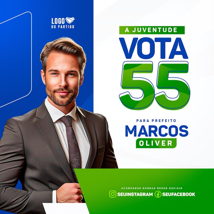 PSD psd modelo de postagem no instagram eleicoes política campaña política