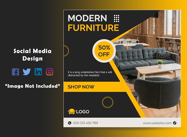 PSD psd modern furniture sale social media post und instagram post design