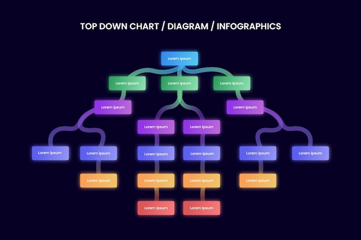 PSD psd moderne gradient top-down-diagramm-infografik