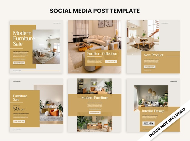 PSD Moderne und elegante Möbel instagram Vorlage Banner Sammlung
