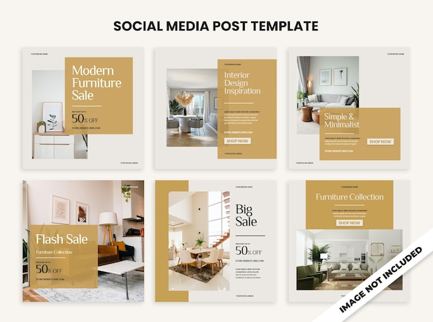 PSD Moderne und elegante Möbel instagram Vorlage Banner Sammlung