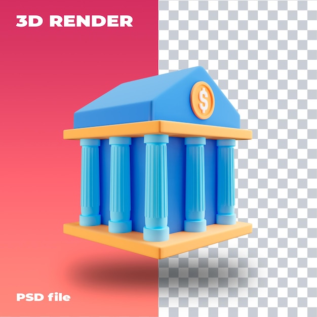 PSD psd moderno banco ilustración 3d renderizado 3d icono